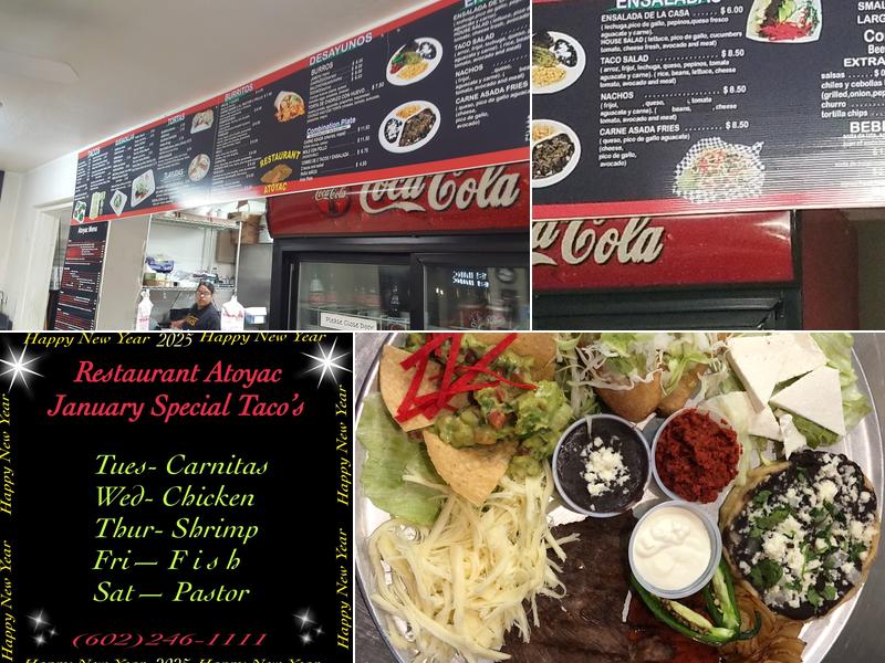 Restaurant Atoyac Estilo Oaxaca Menu