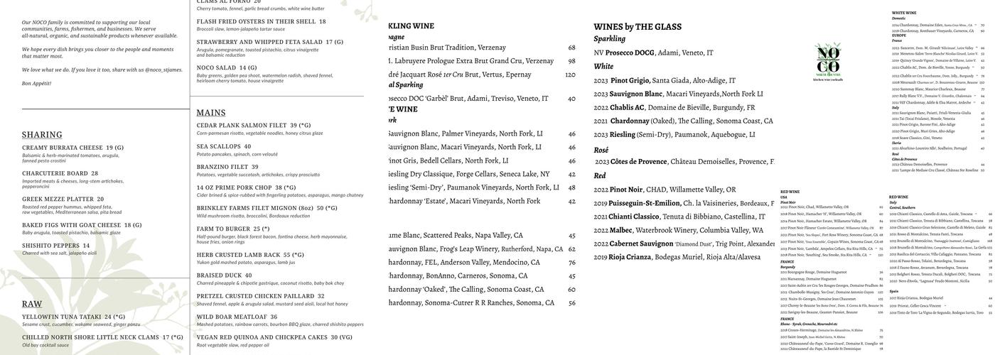 Noco Menu