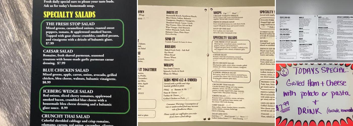 The Fresh Stop Menu
