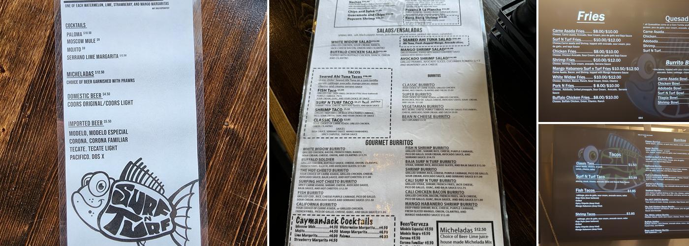 Castro’s Surf n Turf Menu