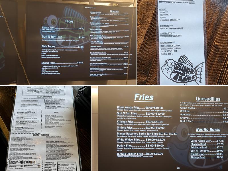 Castro’s Surf n Turf Menu