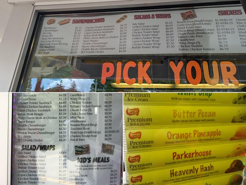 Custer City Drive-in Ice Cream Menu