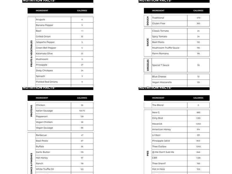 &pizza Menu