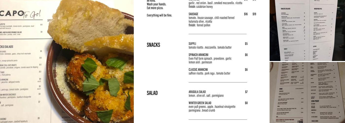 Pizza Capo Menu