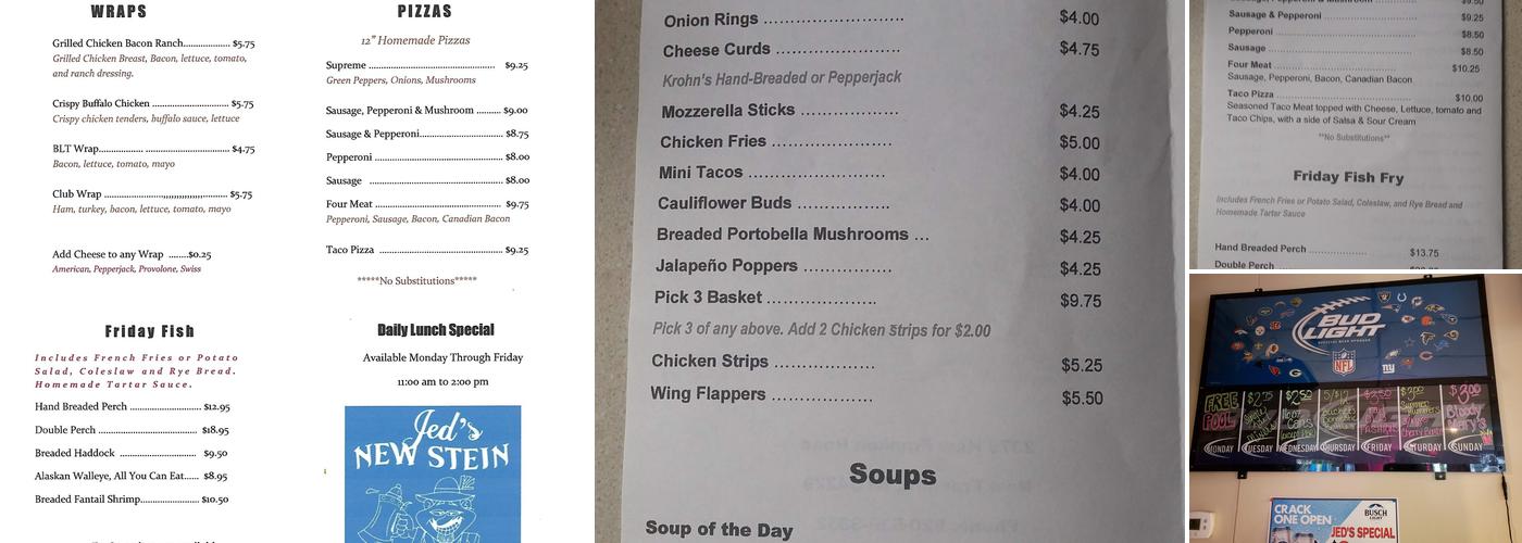 Jed's New Stein n Grill Menu
