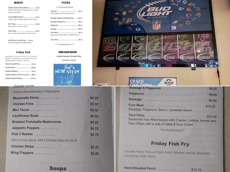 Jed's New Stein n Grill Menu