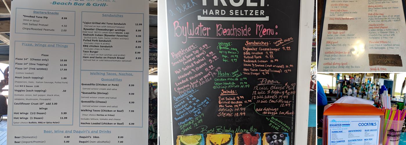 Bywater Beachside Menu