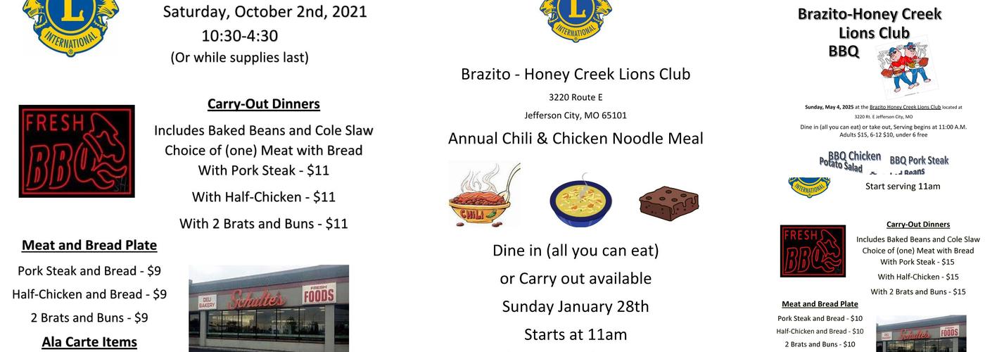 Brazito-Honey Creek Lions Club Menu