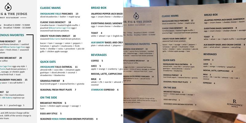 The Fig & The Judge Menu