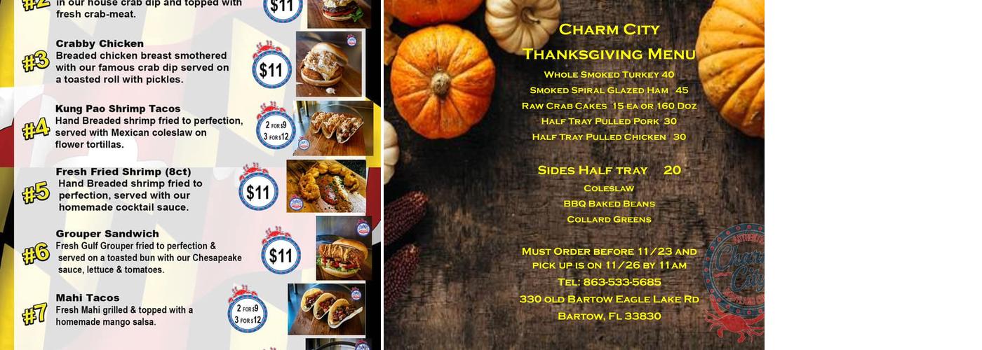 Jimmy’s Famous Seafood Express Food Truck Menu