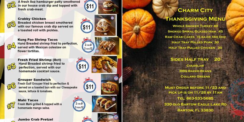 Jimmy’s Famous Seafood Express Food Truck Menu