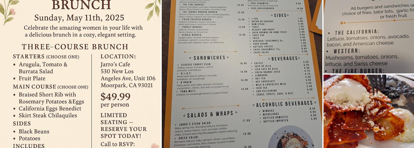 Jarro’s Cafe Menu