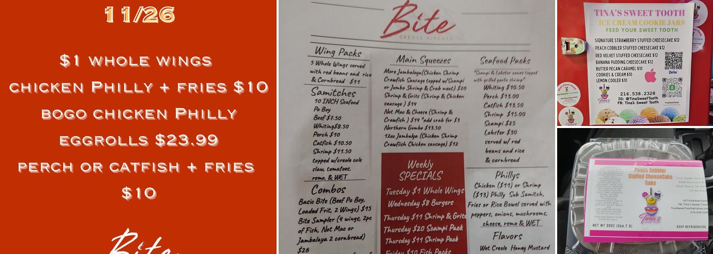 Bite Creole Kitchen Menu