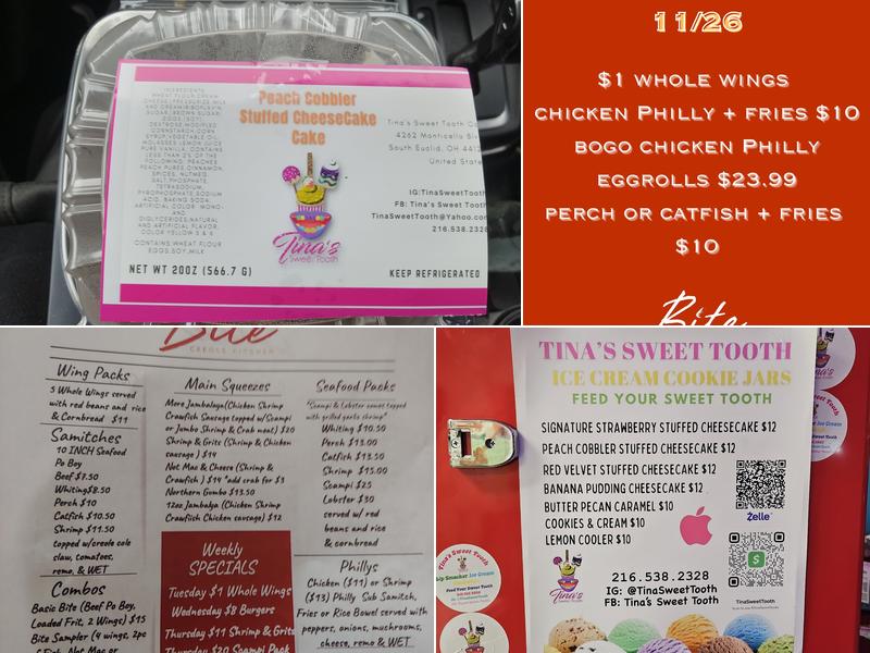 Bite Creole Kitchen Menu