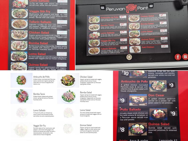 Peruvian Point Menu