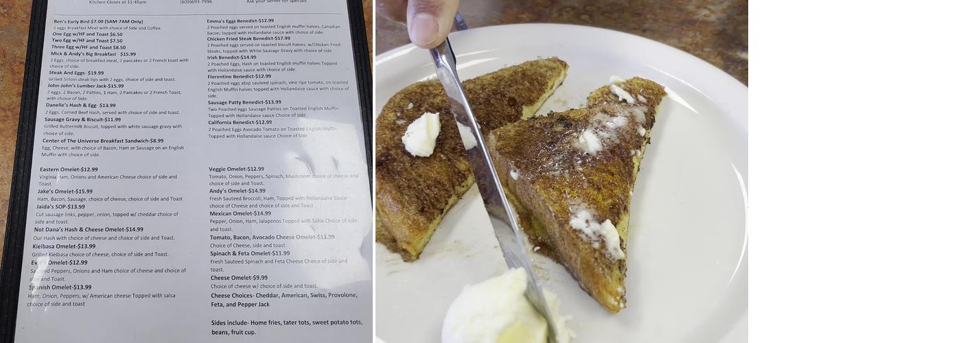 Danielle's Diner Menu