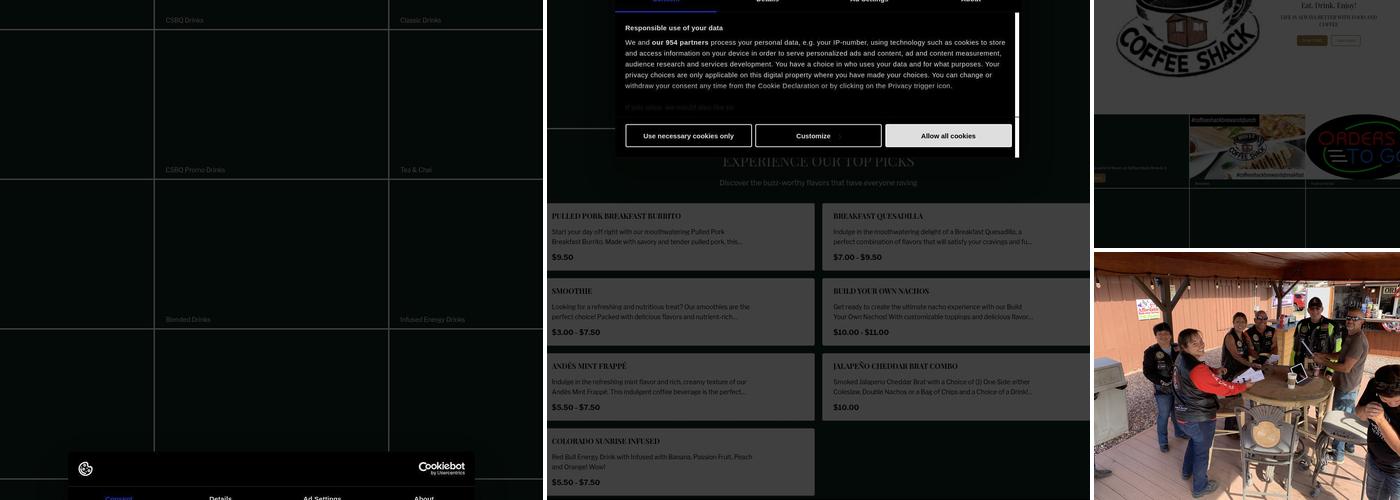 Coffee Shack Brew and Q Menu