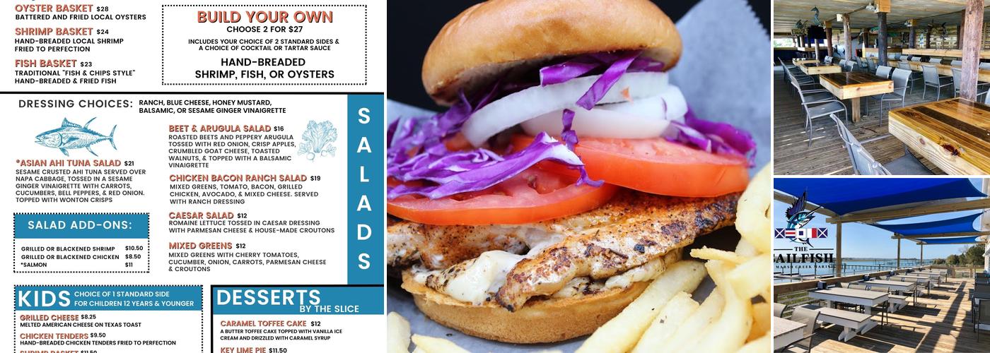 The Sailfish at Marsh Creek Marine Menu