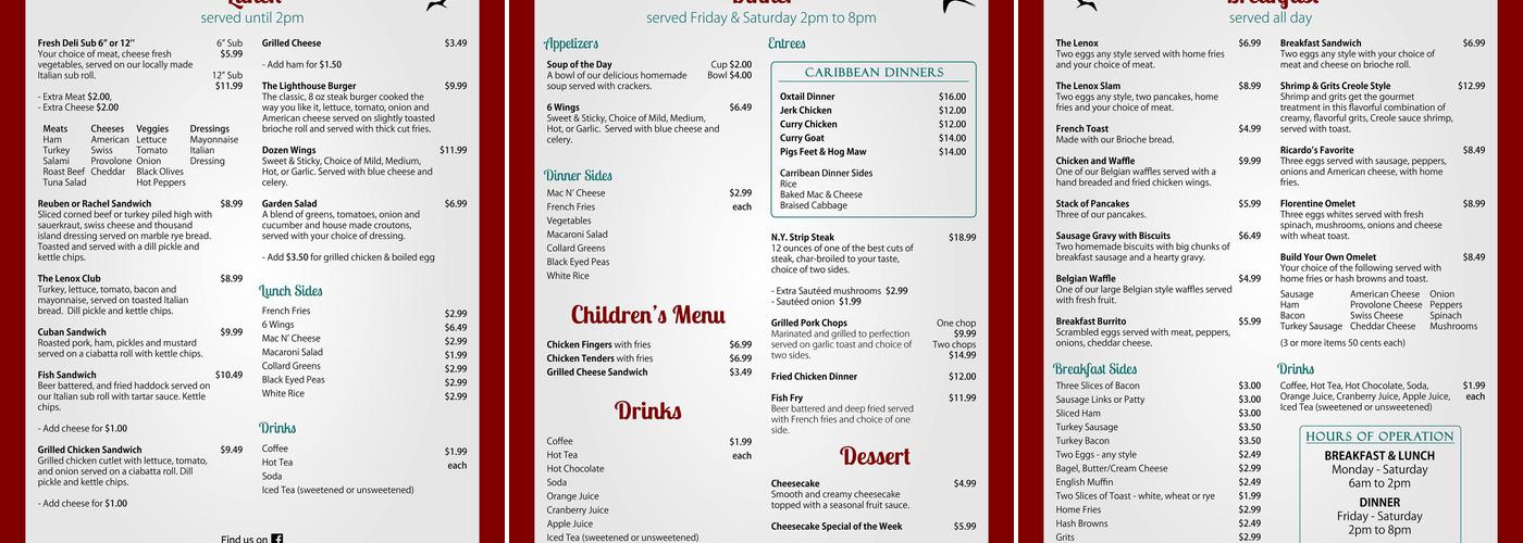 Lenox Menu