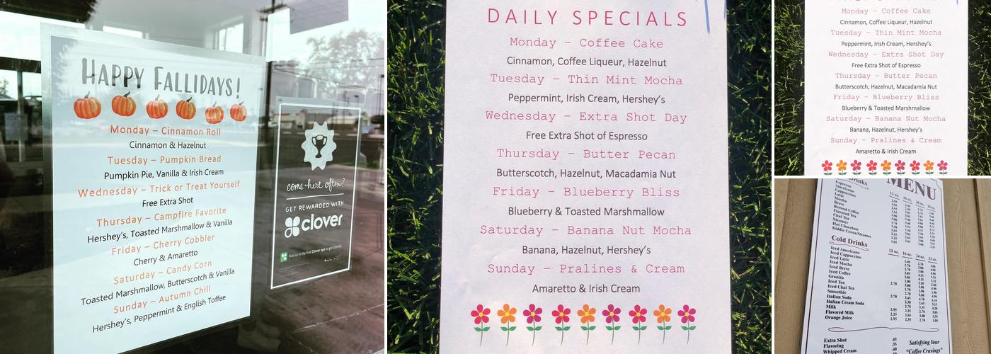 Coffee Cravings Menu