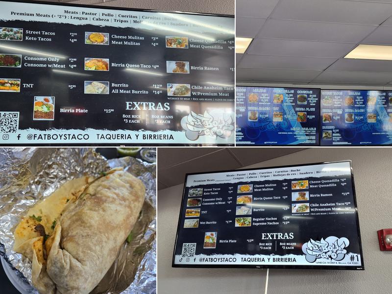 Fatboys Taco Menu