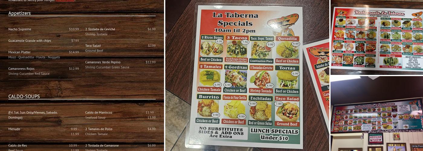 Restaurants La Taberna Menu