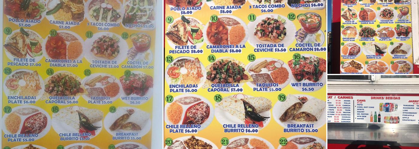 El caporal taqueria Menu
