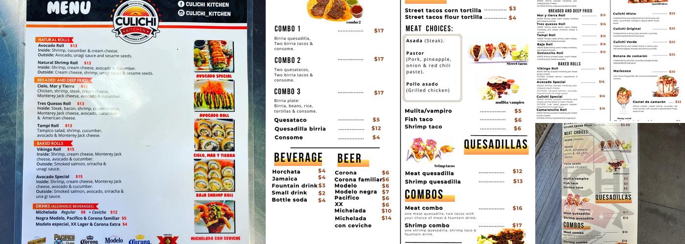 Culichi Kitchen Orem Menu