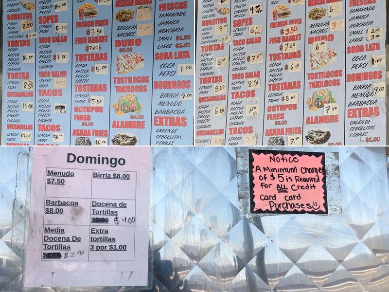 Reynoso Meat Market Menu
