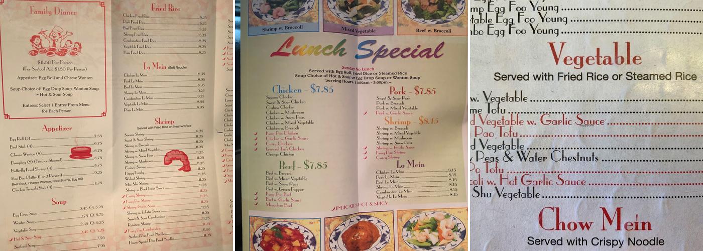 China Garden Menu