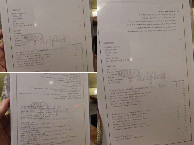 90 Pacifica Restaurant & Bar Menu