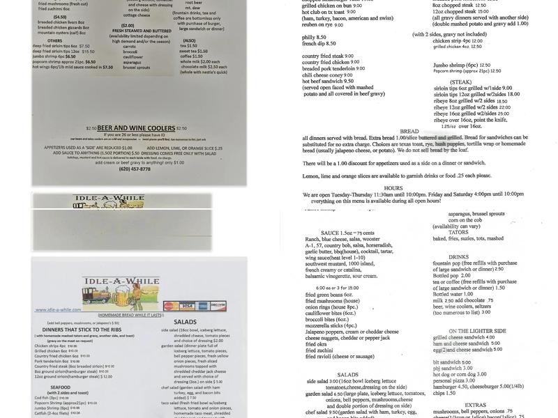 Idle-A-While Menu