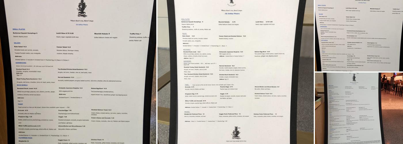 Samovar Tea Lounge Menu