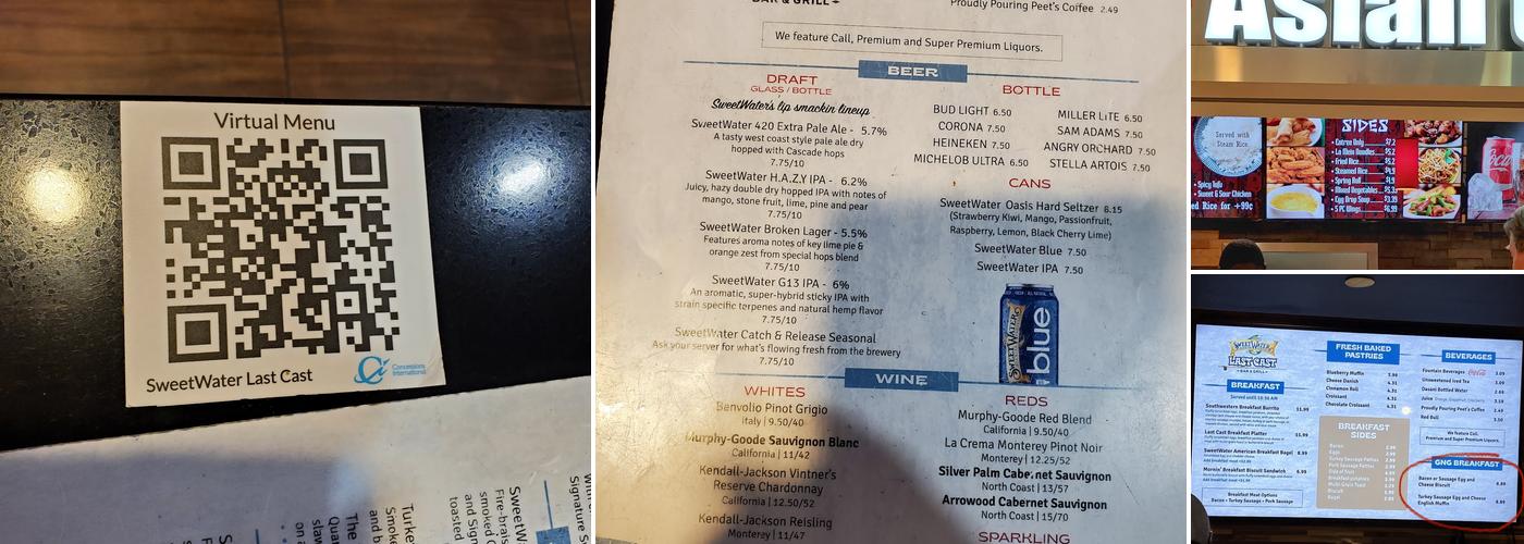 SweetWater Last Cast Bar & Grill Menu
