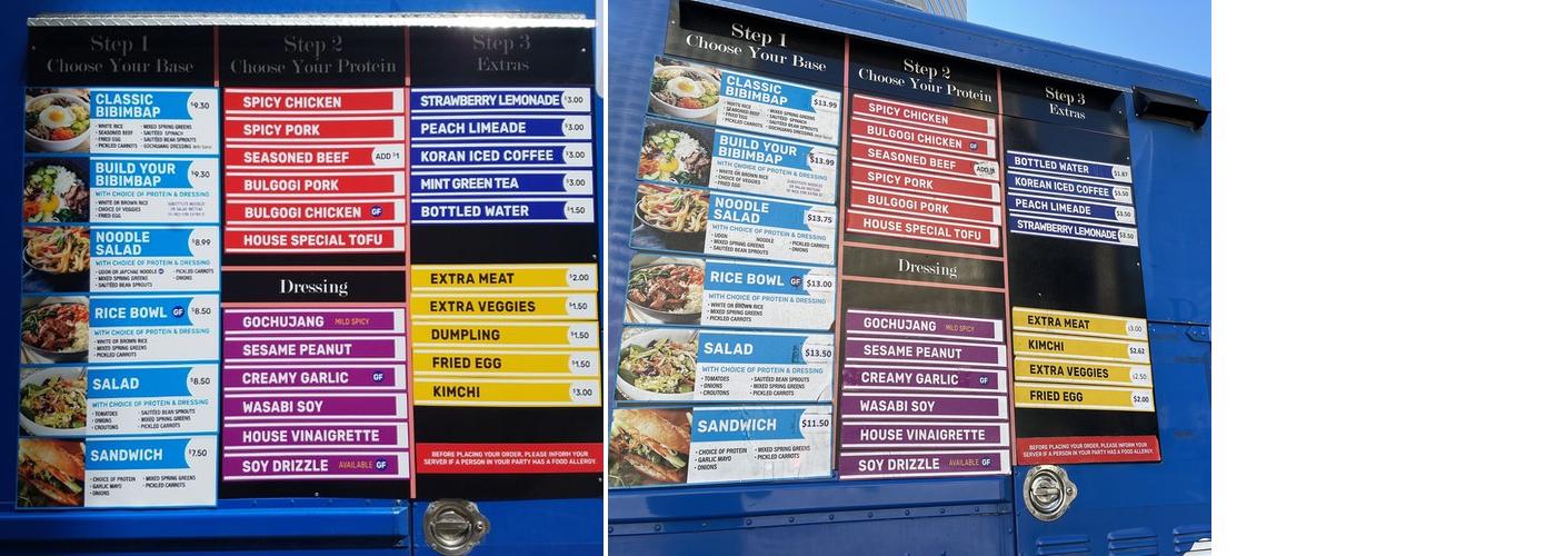 Bibim Box Menu