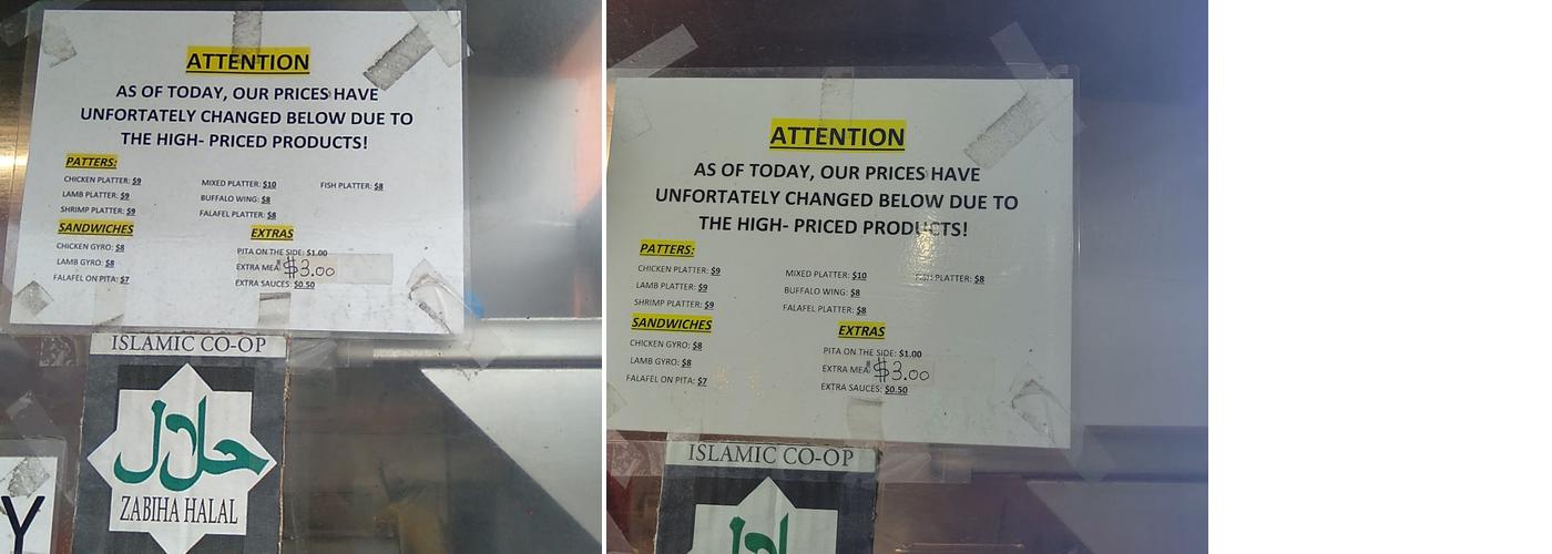 Westside Shawarma Menu