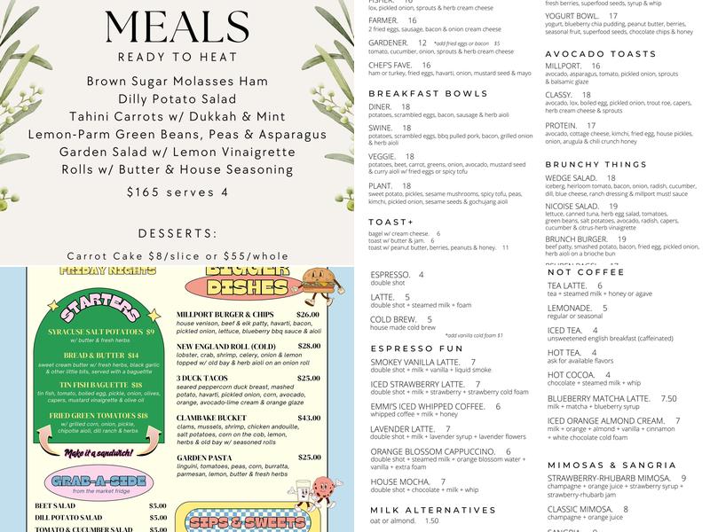 Millport Menu