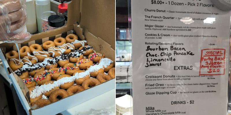 Sir Benji's Donuts Menu