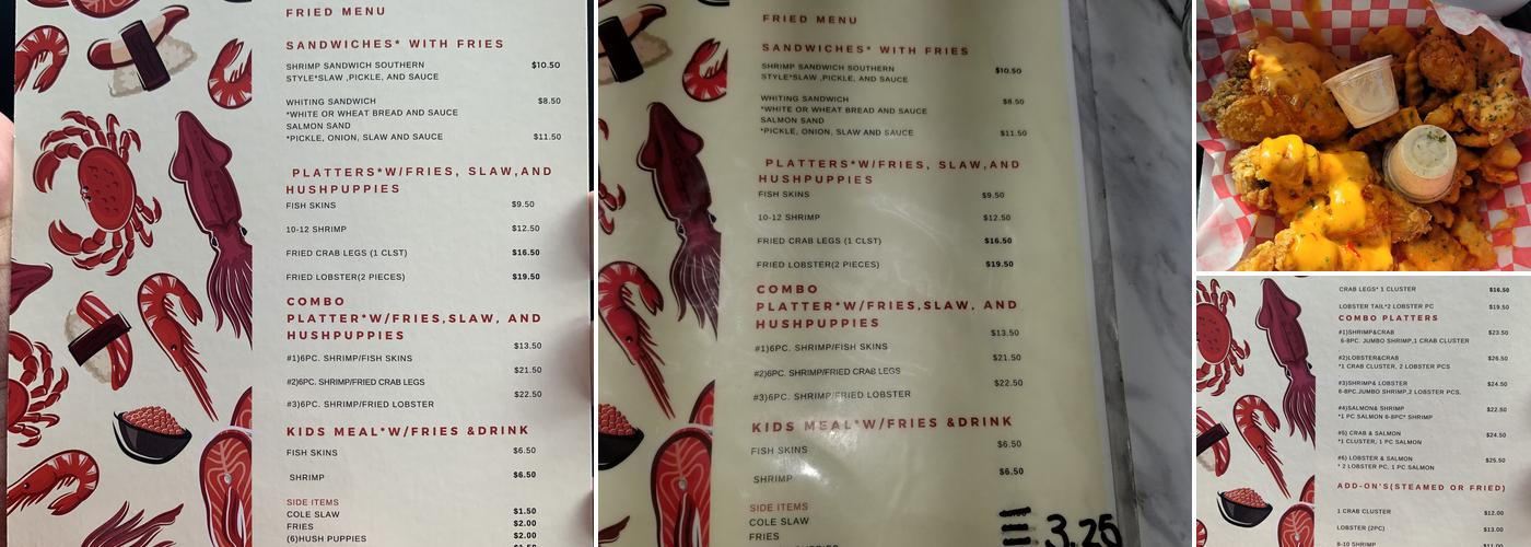 Steam it Up Seafood Menu