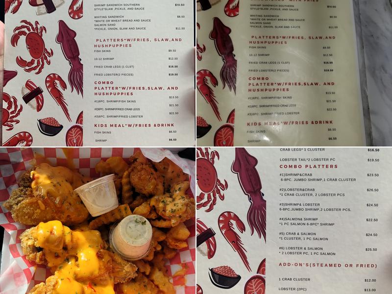 Steam it Up Seafood Menu