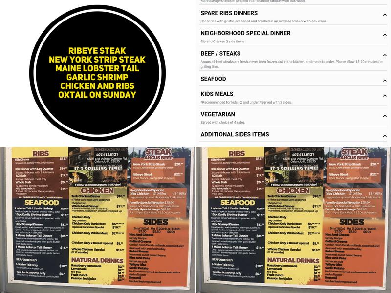 407 Chef BBQ Menu