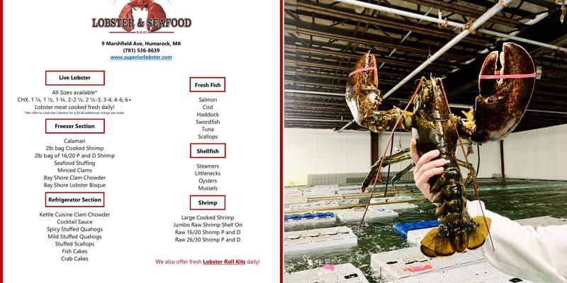 Superior Lobster & Seafood Menu