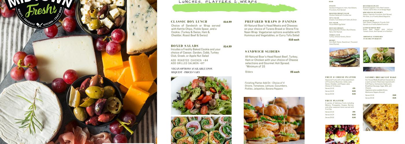 Midtown Coffee Cafe Menu