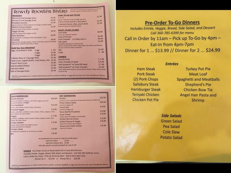 Rowdy Rooster Bistro Menu