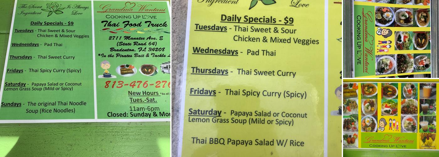 Grandma Wan Thai Mix Kitchen Menu