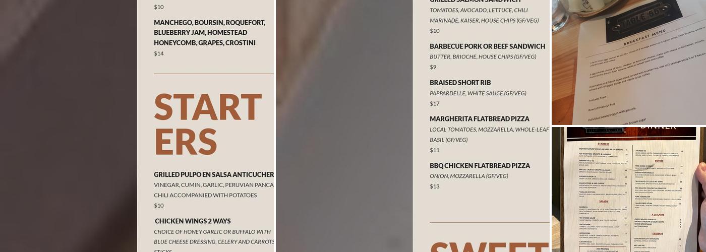 Table 55 Menu