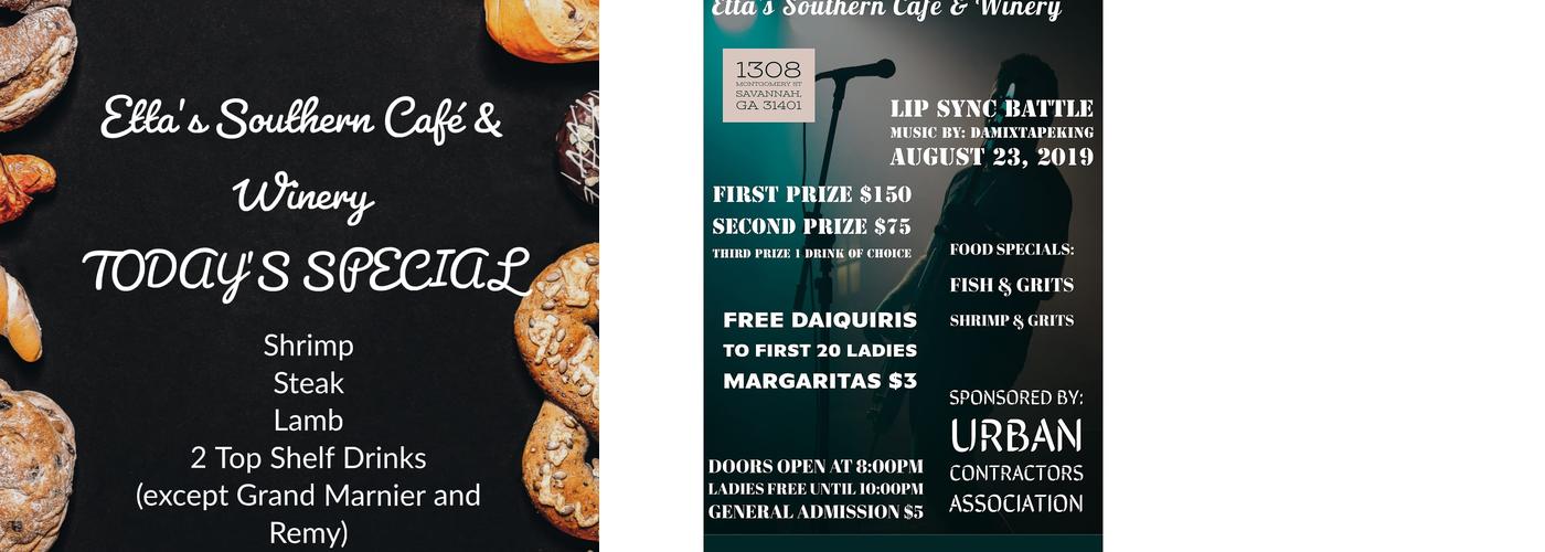 Etta's Southern Cafe Menu