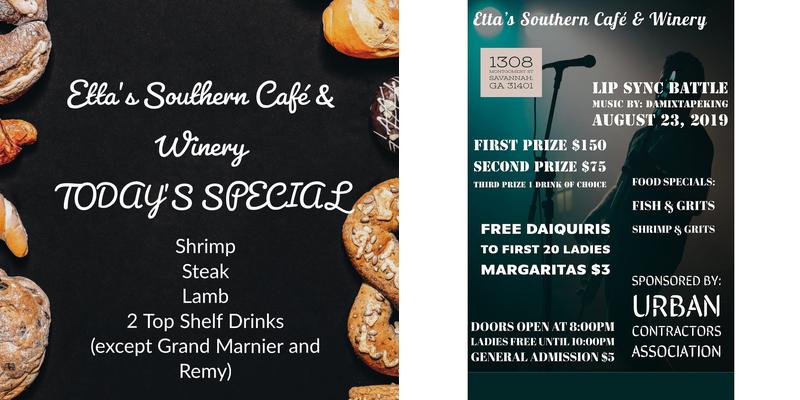 Etta's Southern Cafe Menu
