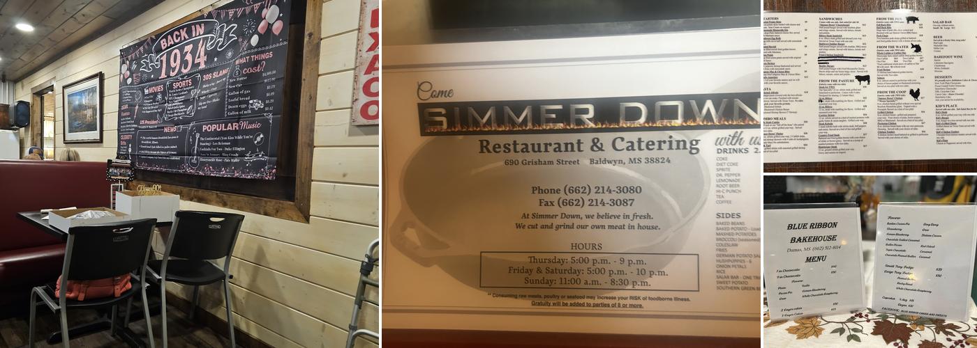 Simmer Down Menu