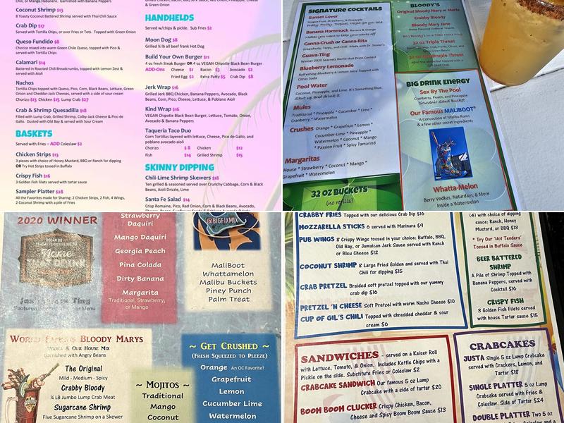 Poolside OCMD Menu